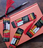 Hand painted wooden bookmarks red - Image 1