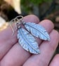 Oxidised Sterling silver feather earrings - Image 8