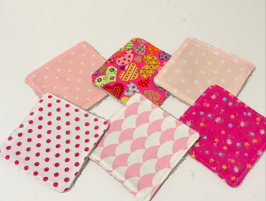 Reusable Make Up Face Wipes Set of 6  Washable and Eco Friendly 