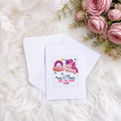Funny Cross Stitch Card - I Like Pretty Things - Rude Unicorn Card for Friend