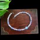 Morganite and Opalite Beaded Choker Necklace