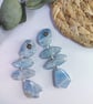 Marbled blue, white and silver earrings  - Image 3