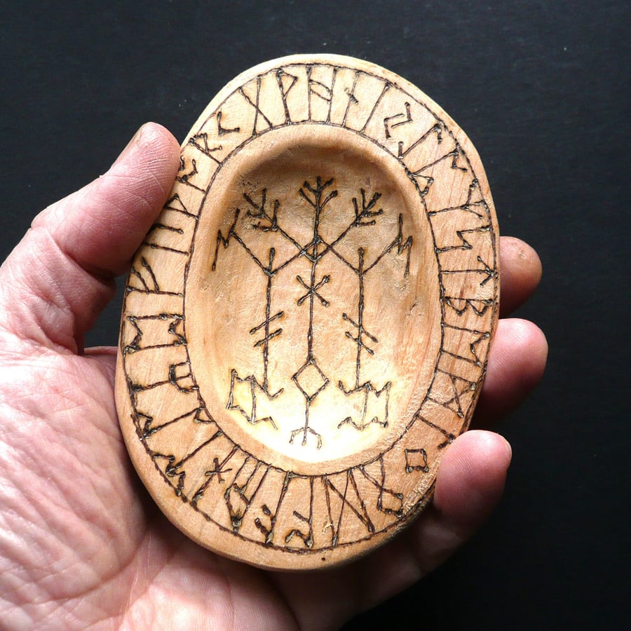 Alder Wood Spell Bowl: 'Against Foolishness and Deceit'
