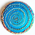 Buttons 1 inch button Hand Dyed Silks and Cottons Free Machine Embroidery Button