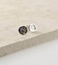 Handmade Sterling Silver 8mm Circle Paw Print Stud Earrings - Image 2