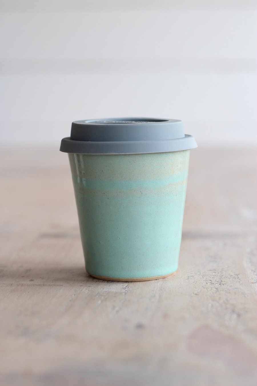 Ceramic Travel Mug - Handmade Pottery Keep Cup - Turquoise Reusable Coffee Mug