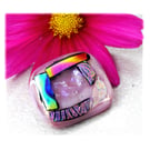Patchwork Dichroic Fused Glass Brooch 034 Handmade 