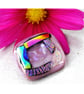 Patchwork Dichroic Fused Glass Brooch 034 Handmade  - Image 1