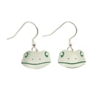 Frog Drop Earrings, Silver Wildlife Jewellery, Handmade Nature Gift for Her