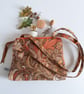 Hand bag upcycled in a vintage Morris and Co Golden Lily fabric with chunky zip