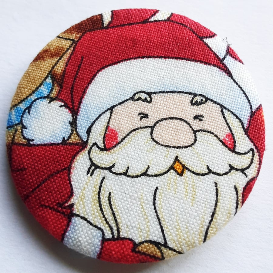 Christmas Badge Santa Textile Badge 45mm