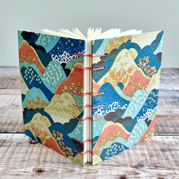 Perfectly Imperfect A6 Journal with Rolling Hills Chiyogami Paper