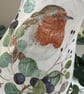 Decoupage Large Glass Vase: Robin, Upcycled - Image 7