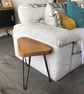 Modern Oak Side Table with Hairpin Legs Bean Shape - Image 3