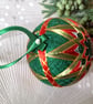 Handmade Japanese Temari Christmas Ornaments, 2 pieces Set in Origami Gift Box - Image 4
