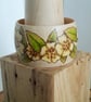 Pyrography primrose wooden bangle  - Image 5