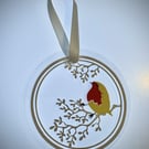 Flat Acrylic Robin Ornament