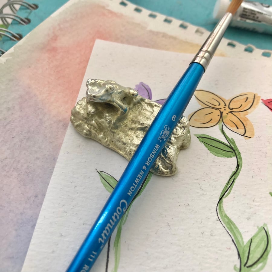 Paint Brush Rest Artist Gift Frog Gift