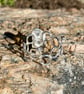 Pale Blue Seaglass Silver Hoop Ring - Size S- 1364 - Image 3