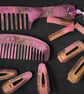 Handmade Resin Hair Accessories Set - Glitter Combs & Clips - Unique Hair Stylin