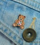 Baby Loss Awareness Bear Pin, Handmade Tiny Teddy Miscarriage Support Badge - Image 3