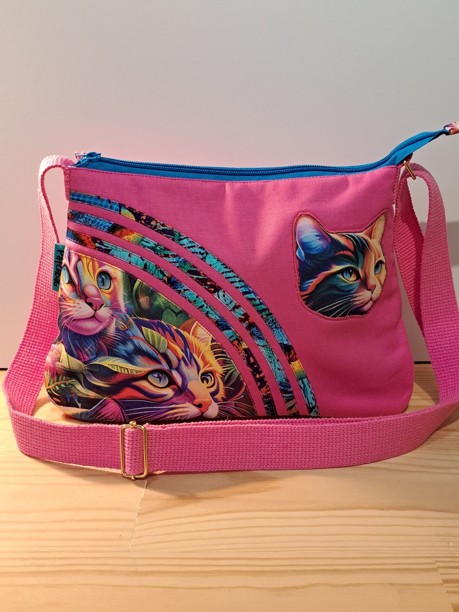 Cat Faces,Pink Handbag 