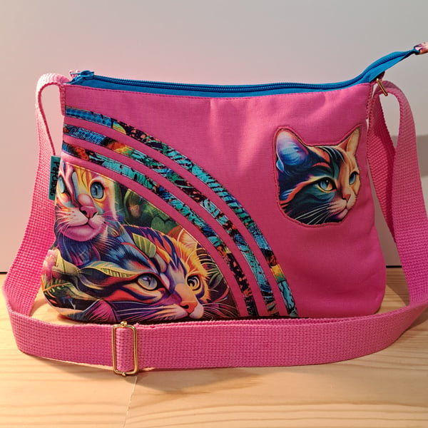 Cat Faces,Pink Handbag 