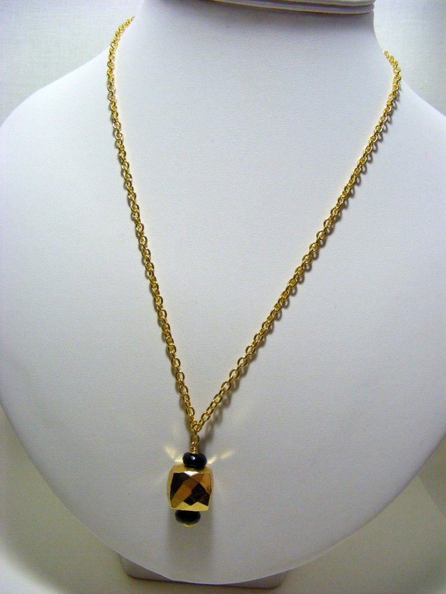 Spinel and Pyrite Gemstone Necklace