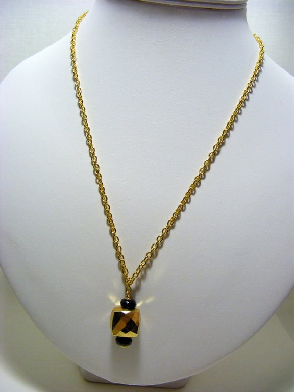 Spinel and Pyrite Gemstone Necklace