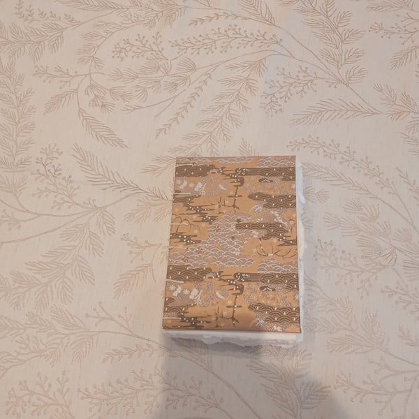 Handmade sketchbook A5 cotton rag watercolour paper gold cover open spine 