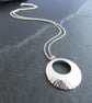 Sterling Silver Disc Pendant, Circle Necklace - Image 2