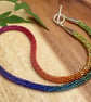 Rainbow necklace, ombré beaded rainbow jewellery, kumihimo beaded rainbow - Image 6