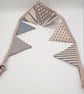 Mini bunting in cream and blue contrasting fabrics.   - Image 6
