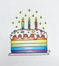 Rainbow Birthday Cake Card - Blank Card - Birthday Card - Image 4
