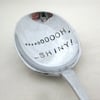 Ooooh Shiny Spoon, handstamped vintage chromium plated dessertspoon