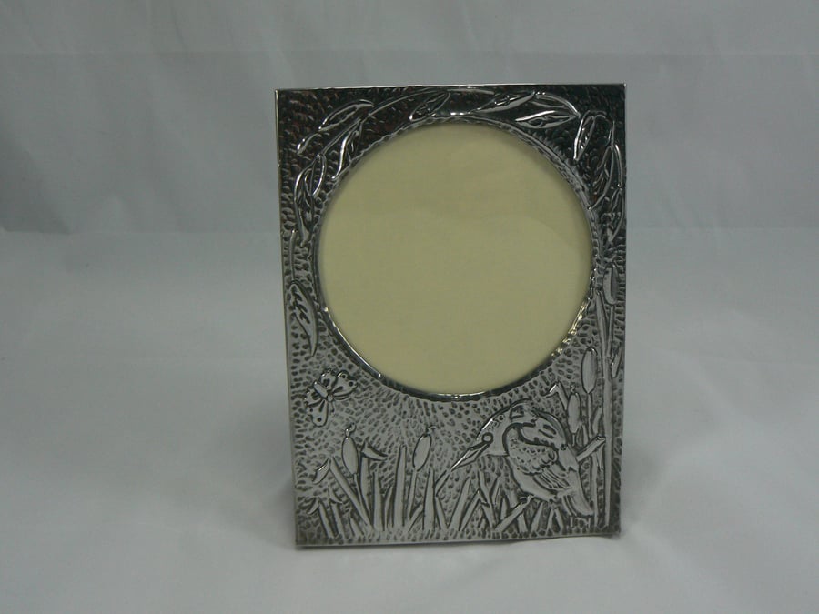 kingfisher pewter photo frame