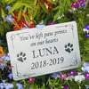 Pet Grave Marker PET LOSS Memorial Plaque Personalised Pet Memorial Garden