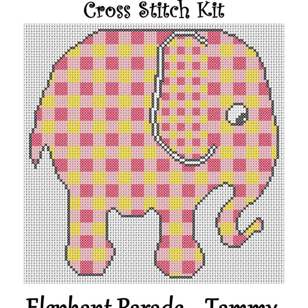 Elephant Parade Cross Stitch Kit Tammy Size Approx 7" x 7"  14 Count Aida