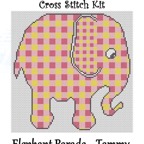 Elephant Parade Cross Stitch Kit Tammy Size Approx 7" x 7"  14 Count Aida