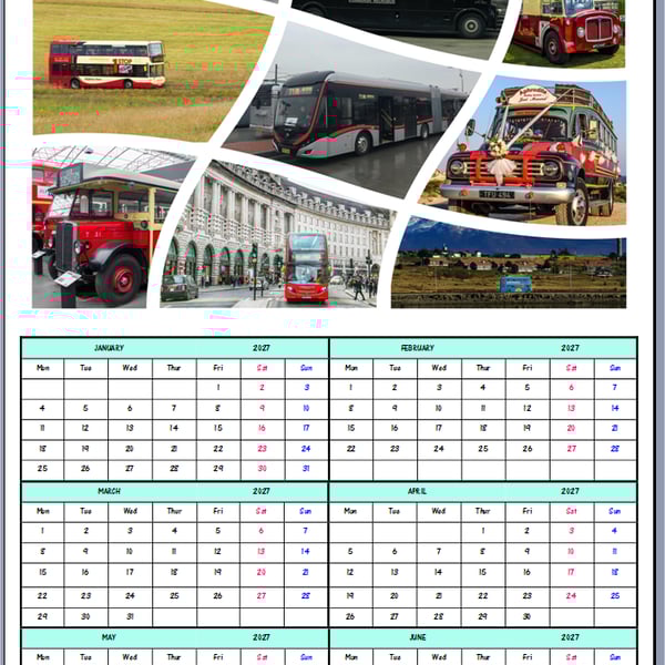 2027 A4 Buses Year At A Glance Card 