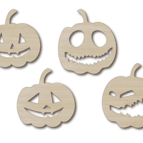 Halloween Coasters - Wooden Pumkin Design, 4 Pack