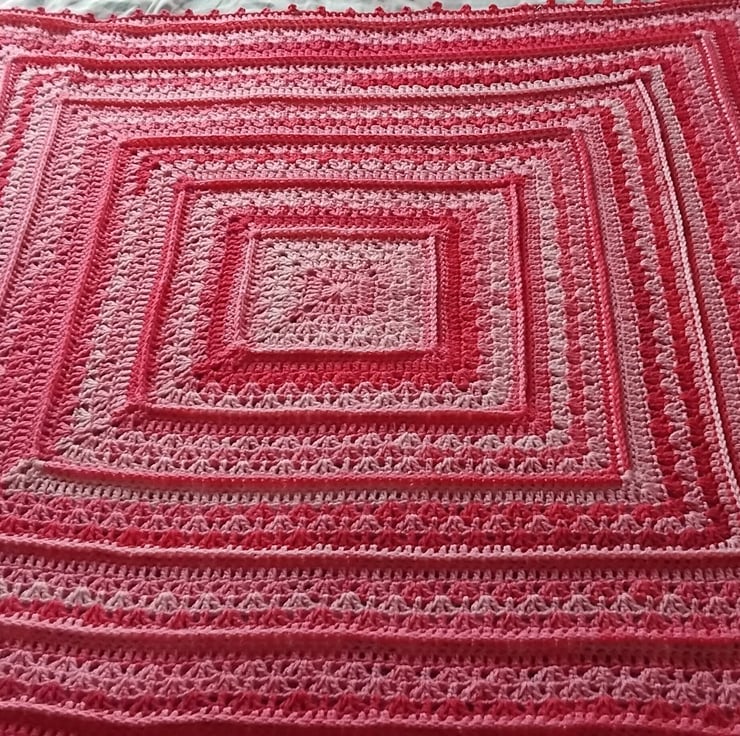 Handmade Crochet Baby Blanket: Imperial Ridge P... - Folksy
