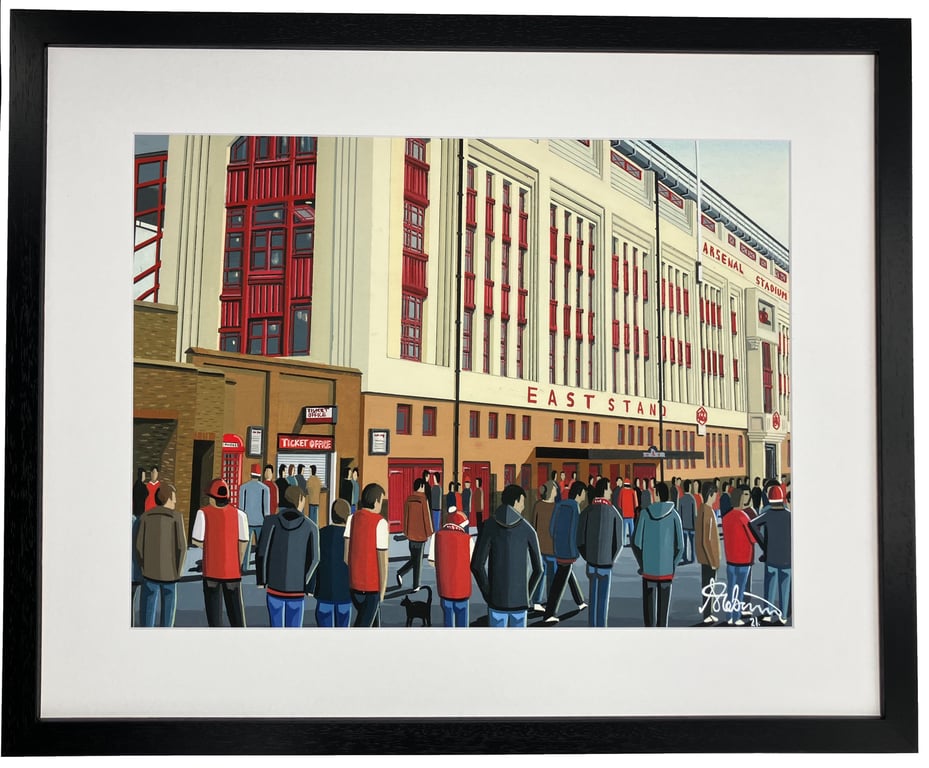 Arsenal, Highbury Stadium. Framed Football Art Print. 20" x 16" Frame