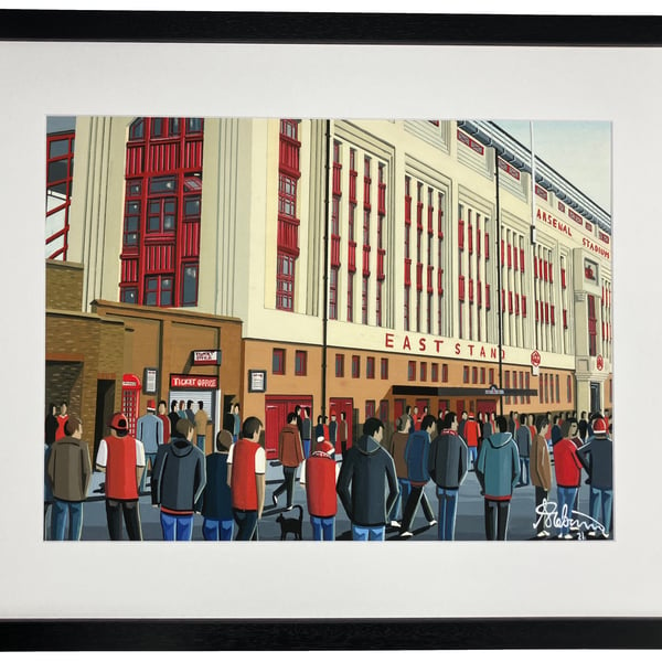 Arsenal, Highbury Stadium. Framed Football Art Print. 20" x 16" Frame