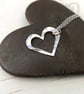 Sterling Silver Cut Out Heart Pendant.  - Image 1