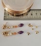 Dangle earrings, moonstone, carnelian and amethyst  - Image 6