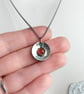 Fife Carnelian Personalised Handmade Scottish Hammered Large Domed Disc Necklace