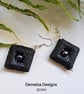 Lava Rock -Lava Stone & Peacock Freshwater Pearl Earrings. - Image 3