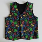 Waistcoat, Age 6 years, reversible waistcoat, Boys waistcoat, Dragons 