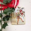 GIFT TAGS  Christmas, Autumn , Winter  ( set of 3 ) Flower Fairy. Holly. 
